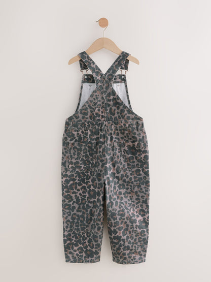 Chocolate Brown Animal Print Dungaree (3-16yrs)