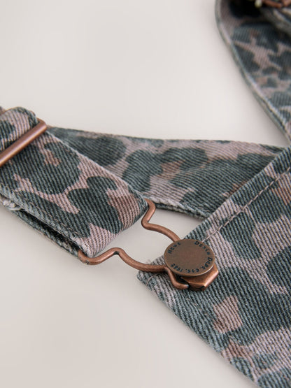 Chocolate Brown Animal Print Dungaree (3-16yrs)