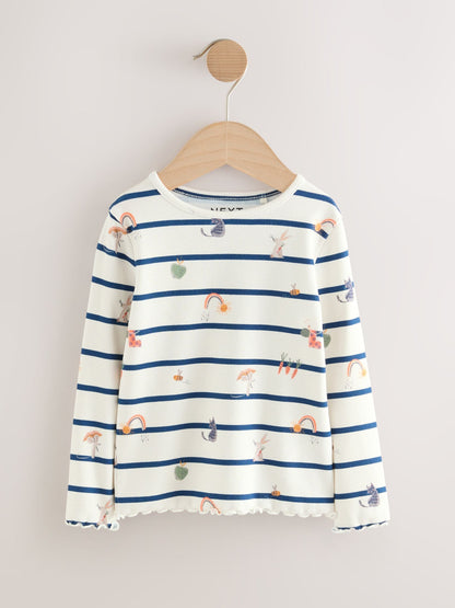 Dsiney Kidz - Ecru/Navy Stripe Character Rib Long Sleeve T-Shirt (3mths-7yrs) image 3