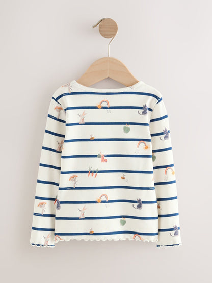 Dsiney Kidz - Ecru/Navy Stripe Character Rib Long Sleeve T-Shirt (3mths-7yrs) image 4