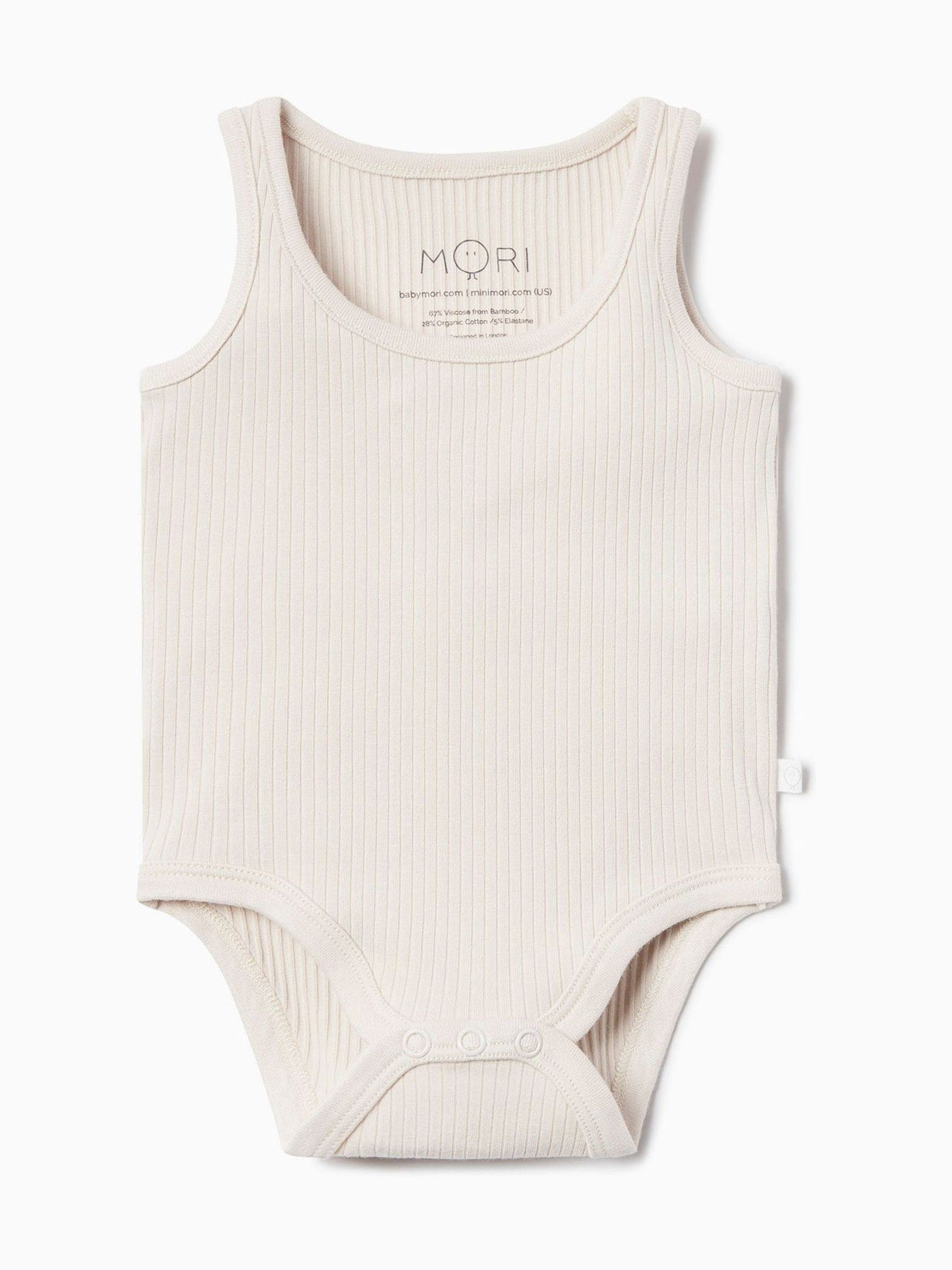 MORI Natural Supersoft Ribbed Sleeveless Bodysuit image 1