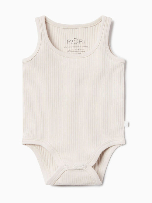 Dsiney Kidz - MORI Natural Supersoft Ribbed Sleeveless Bodysuit image 1