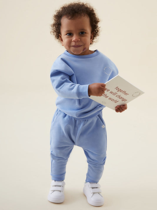 MORI Blue 100% Cotton Comfy Joggers image 2