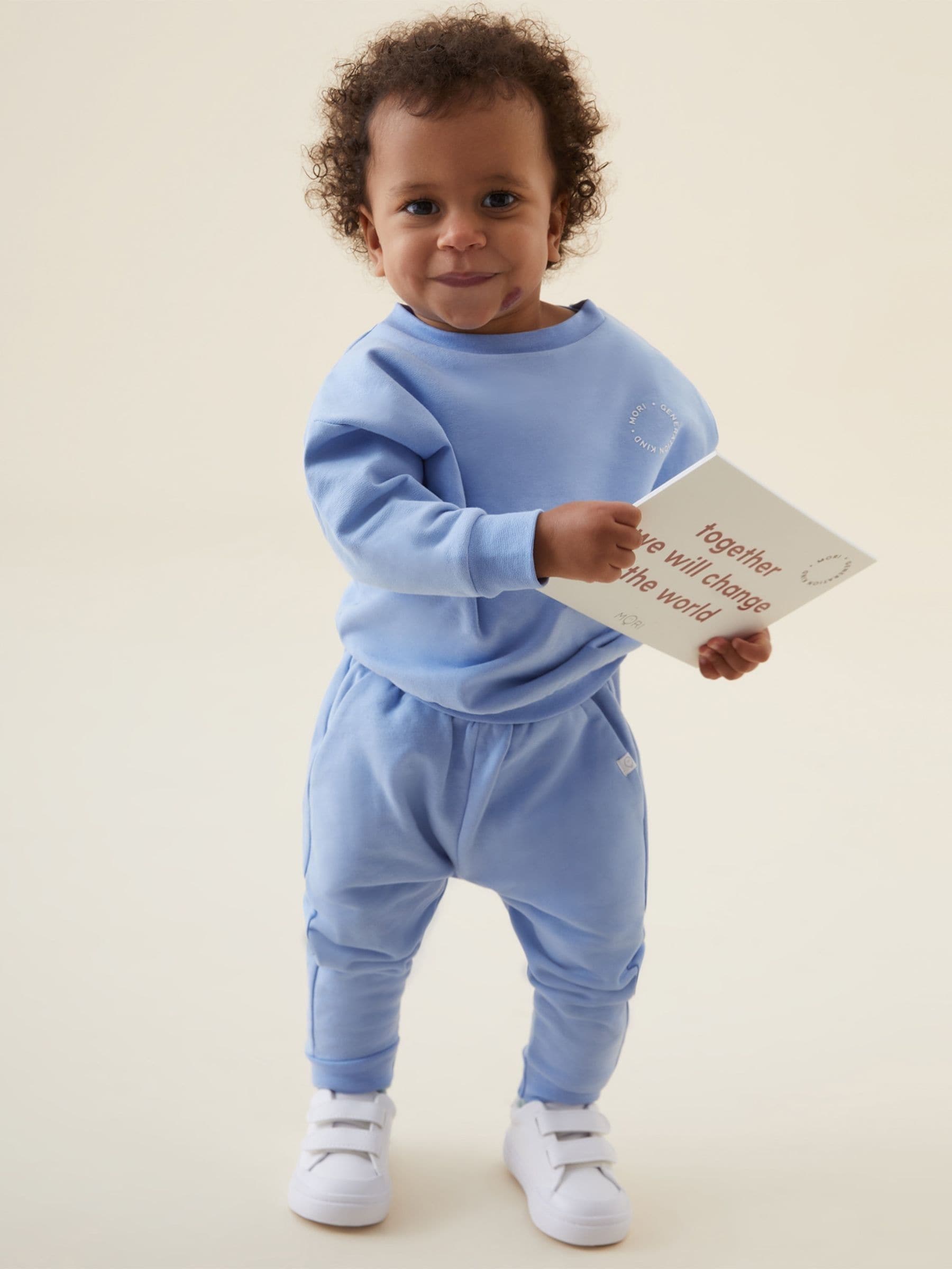 MORI Blue 100% Cotton Comfy Joggers image 3