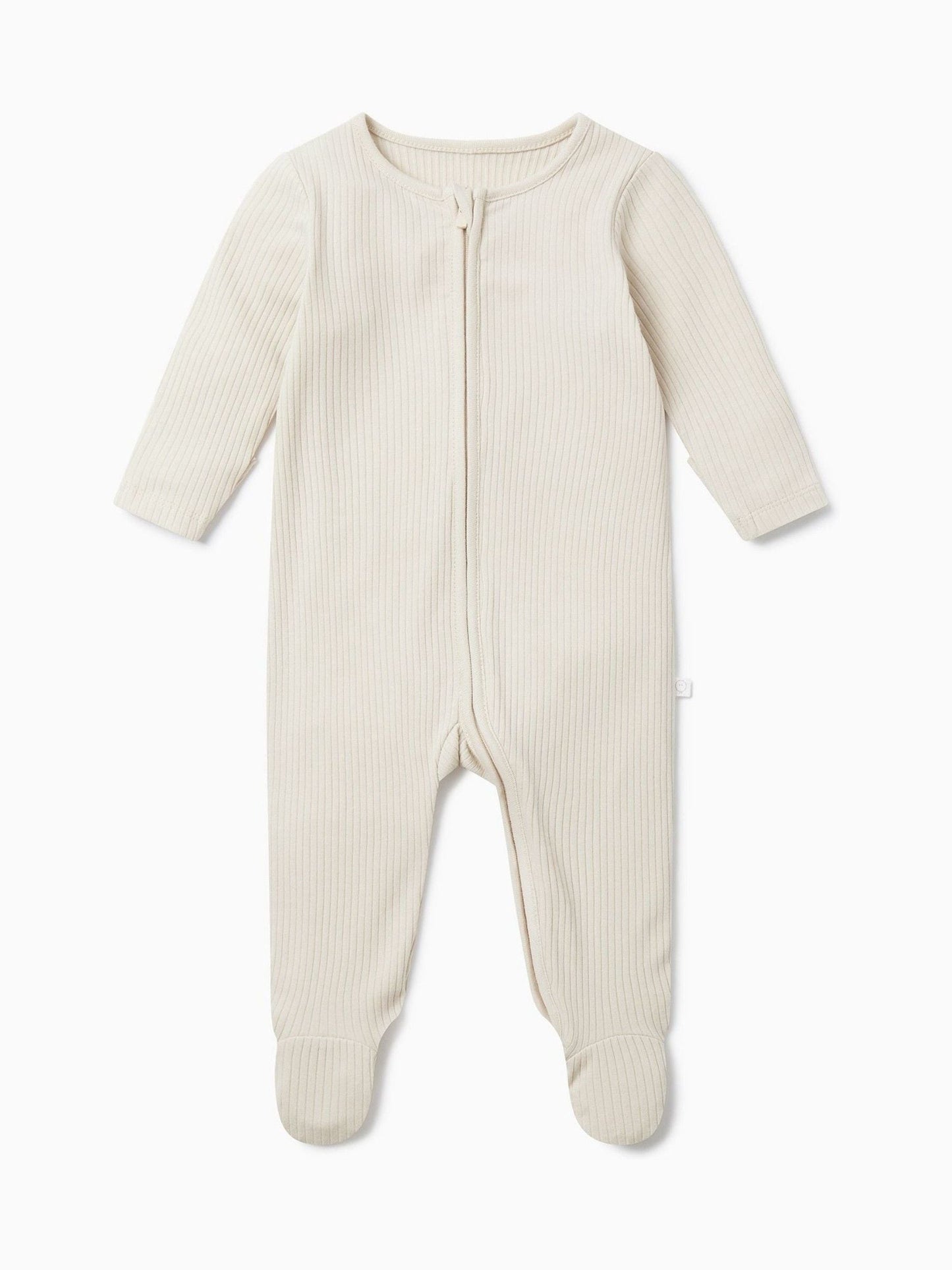 MORI Ecru Stretch Supersoft 2 Way Zip Sleepsuit image 3