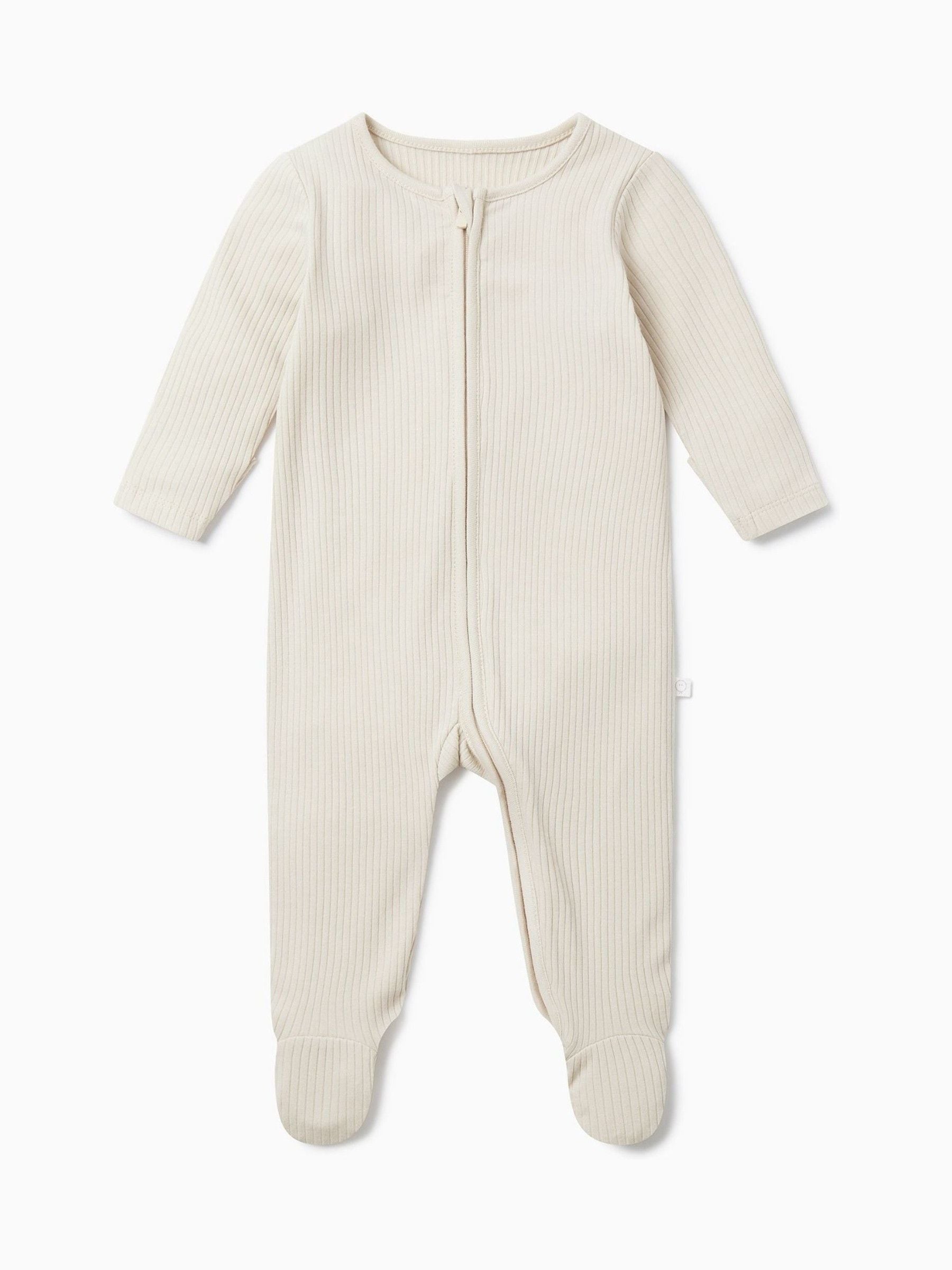 MORI Ecru Stretch Supersoft 2 Way Zip Sleepsuit image 3