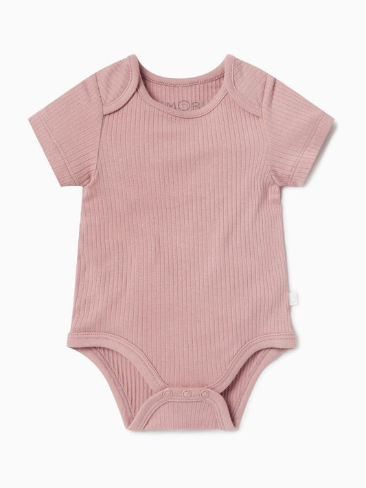 Dsiney Kidz - MORI Pink Ribbed Stretch Short Sleeve Bodysuit image 2