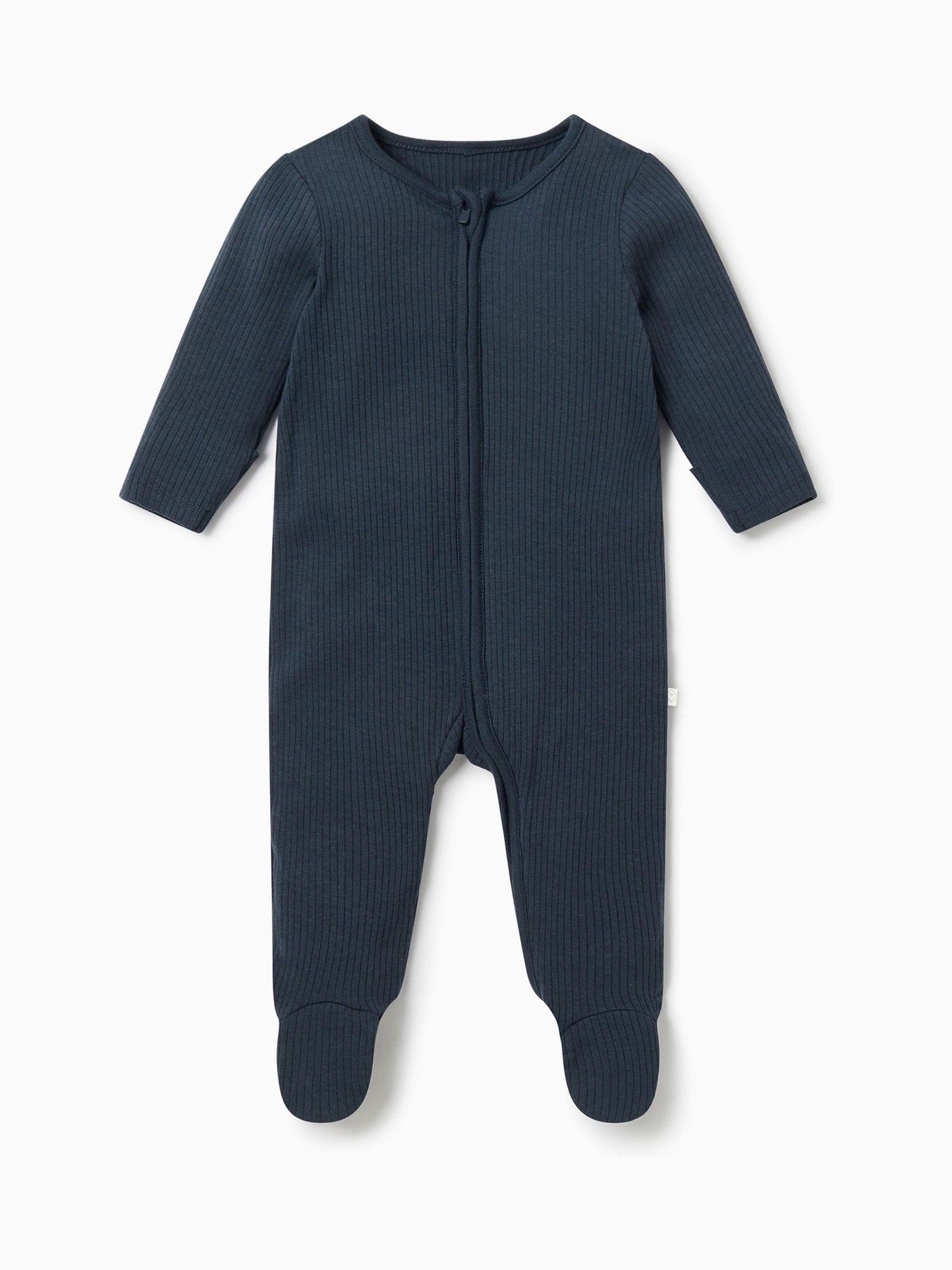 MORI Navy Stretch Supersoft 2 Way Zip Sleepsuit image 3
