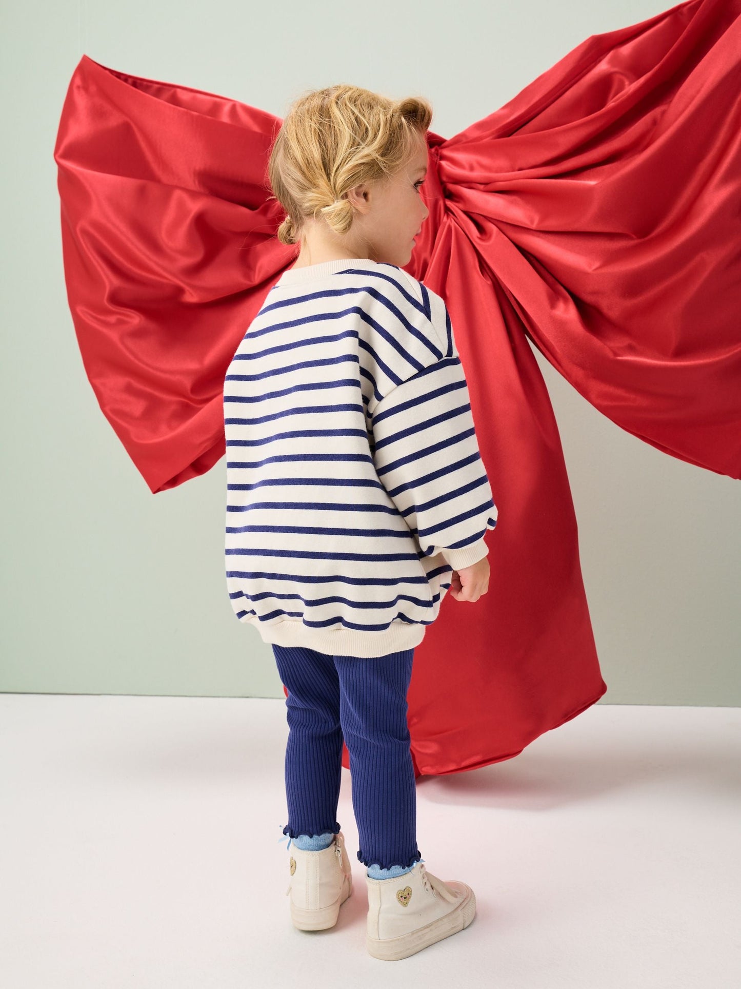Cream/Navy Stripe Christmas Sweatshirt & Leggings Set (3mths-7yrs)