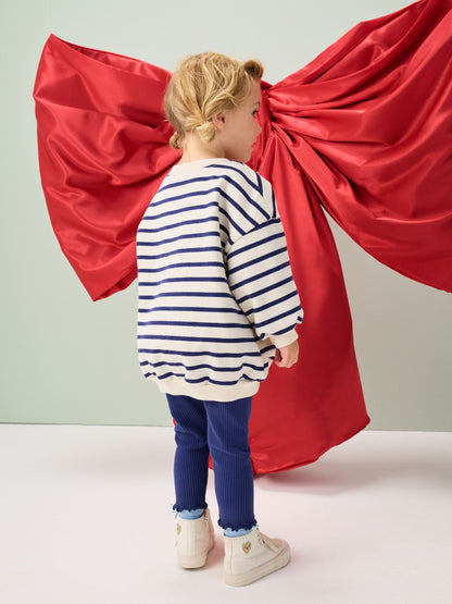 Cream/Navy Stripe Christmas Sweatshirt & Leggings Set (3mths-7yrs)