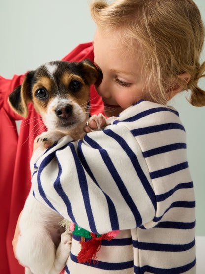 Cream/Navy Stripe Christmas Sweatshirt & Leggings Set (3mths-7yrs)