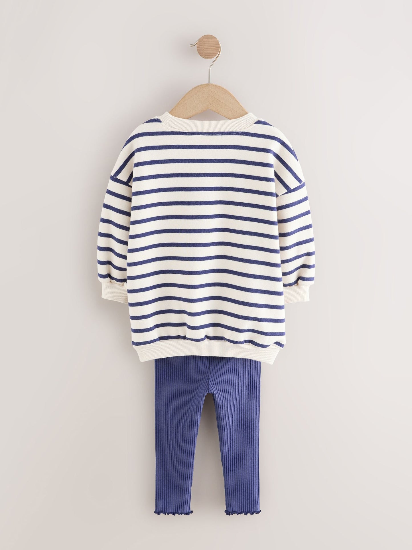 Cream/Navy Stripe Christmas Sweatshirt & Leggings Set (3mths-7yrs)