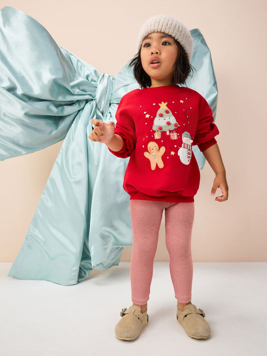 Red Christmas Characters Sweatshirt & Leggings Set (3mths-7yrs) image 1