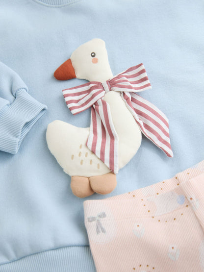 Blue Bow Duck Sweatshirt & Leggings Set (3mths-7yrs) image 7