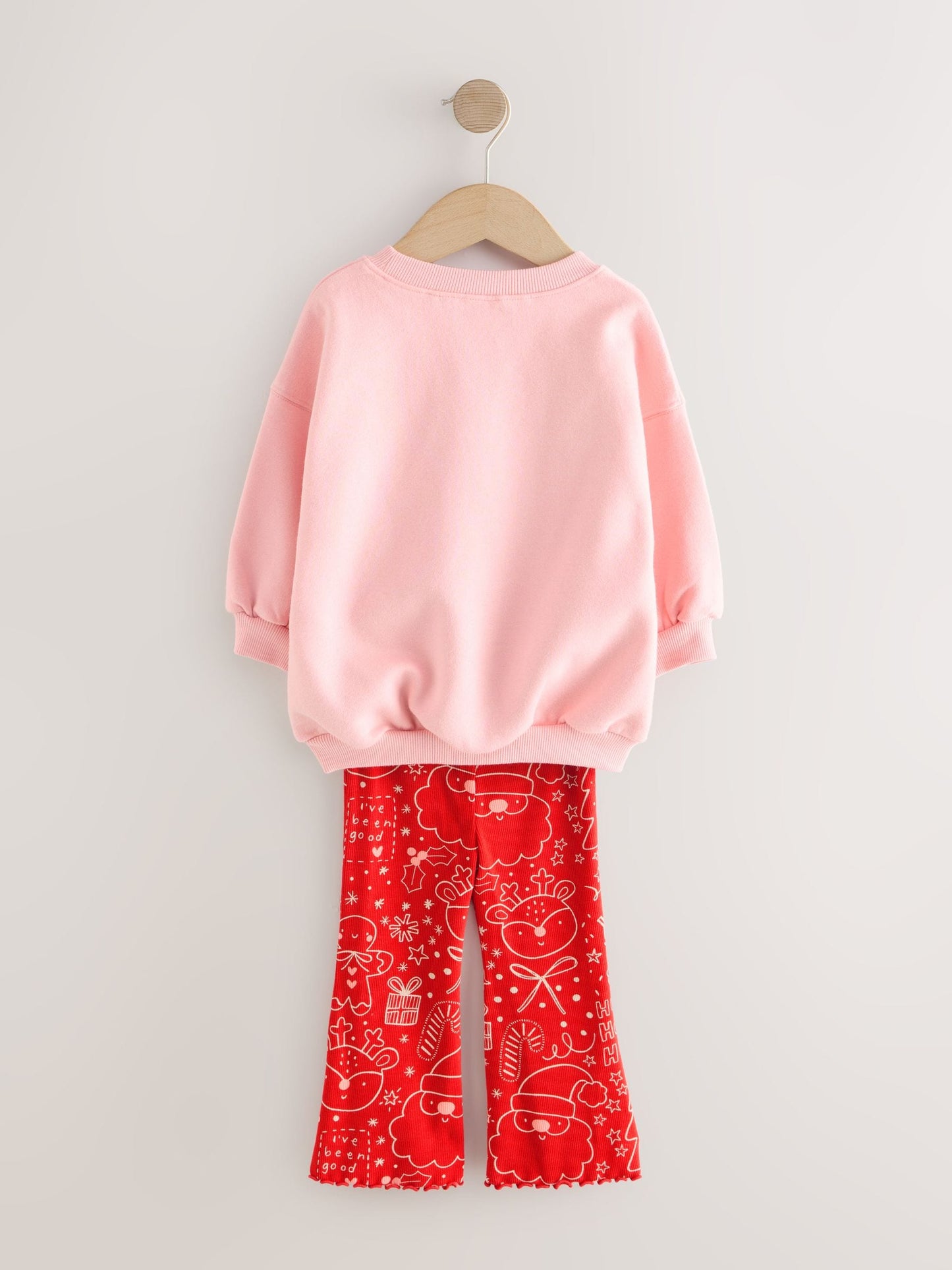 Pink/Red Christmas Sweatshirt and Flare Leggings Set (3mths-7yrs)