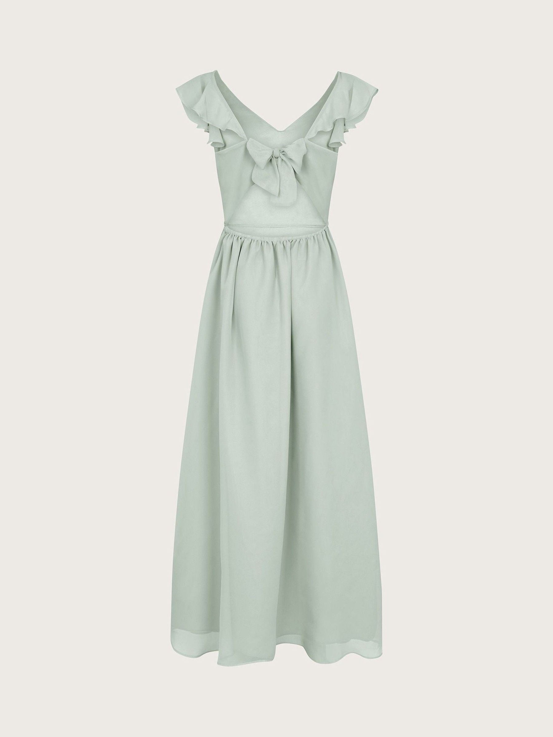 Monsoon Sage Green Monsoon Indi Tie-Back Prom Dress image 3