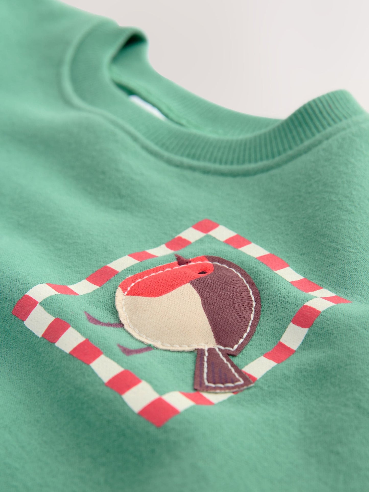 Green Christmas Robin Crew Neck Sweatshirt (3mths-7yrs)