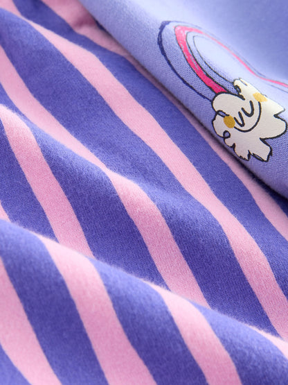 Purple Stripe Flower Hoodie & Barrel Leg Joggers Set (3mths-7yrs)