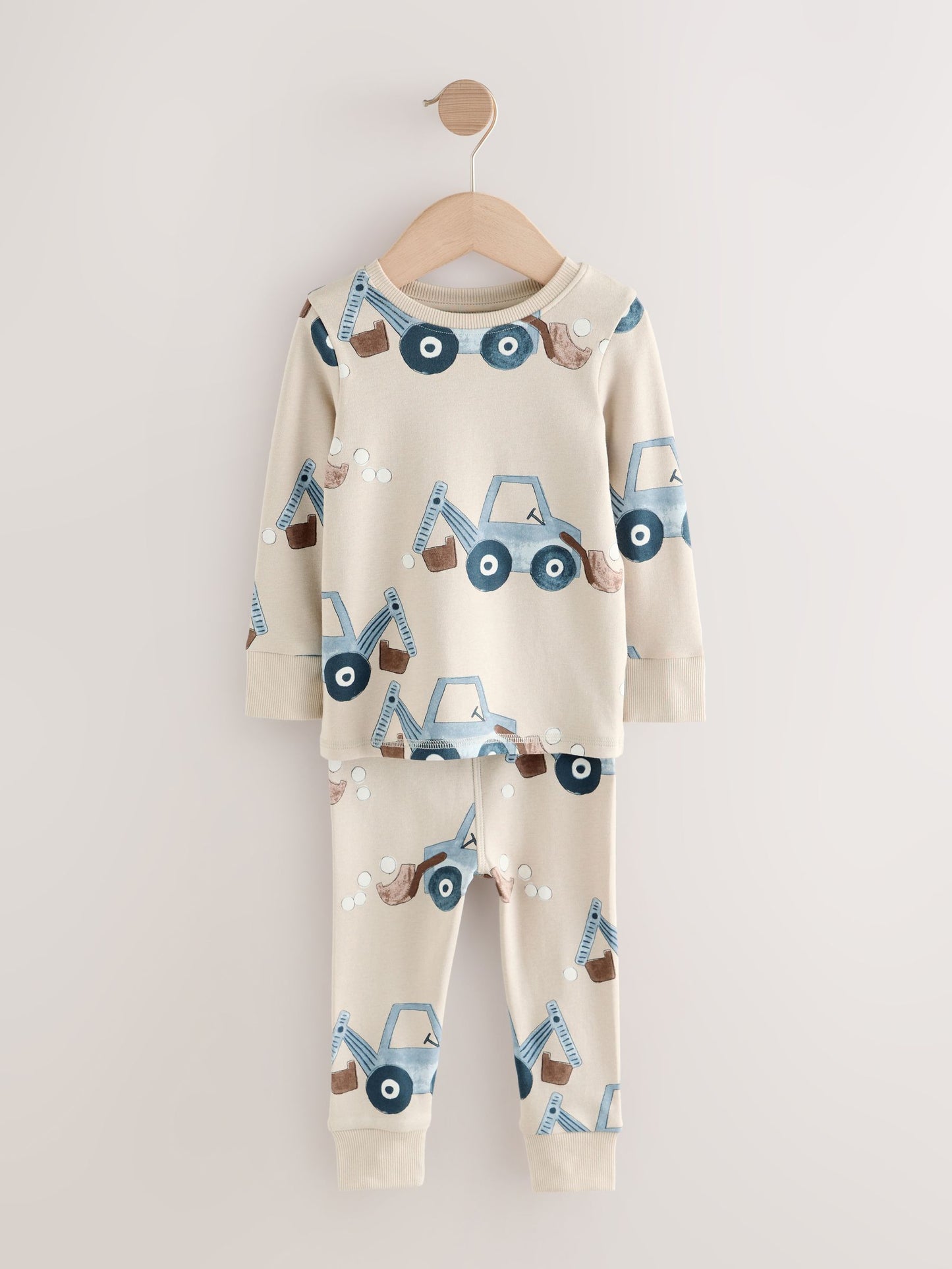 Blue/Ecru Transport Mini Snuggle Pyjamas 3 Pack (9mths-10yrs) image 6