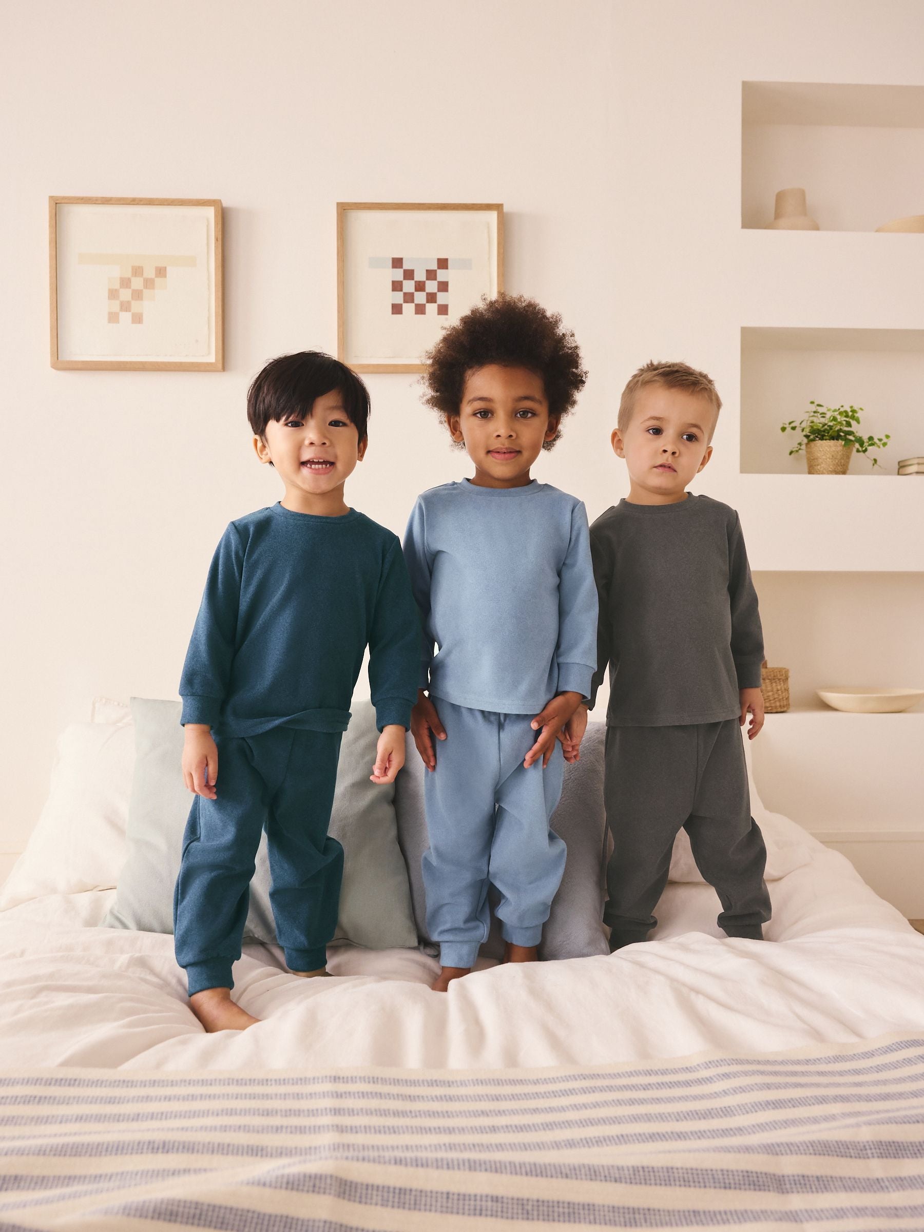 Blue/Navy/Grey Relaxed Fit Pyjamas 3 Pack (9mths-12yrs) image 1