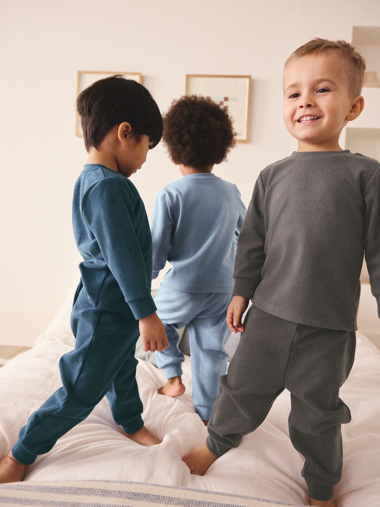 Blue/Navy/Grey Relaxed Fit Pyjamas 3 Pack (9mths-12yrs) image 3