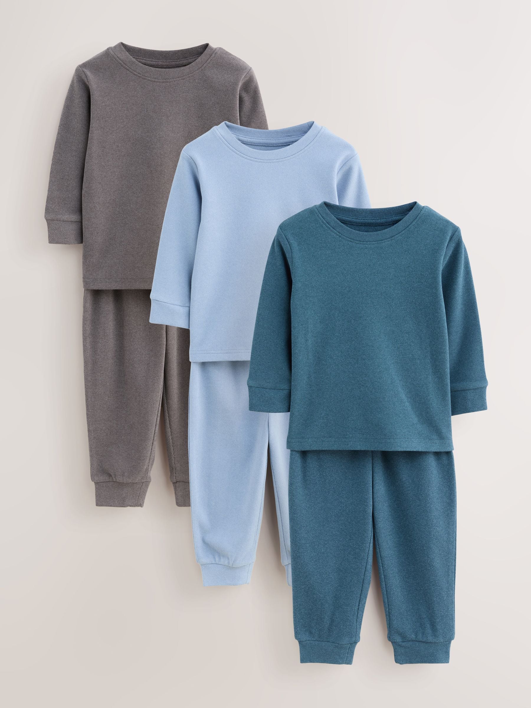 Blue/Navy/Grey Relaxed Fit Pyjamas 3 Pack (9mths-12yrs) image 5
