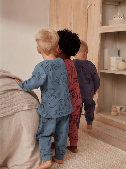 Red/Blue/Purple Oversized fit Pyjamas 3 Pack (9mths-10yrs) image 5