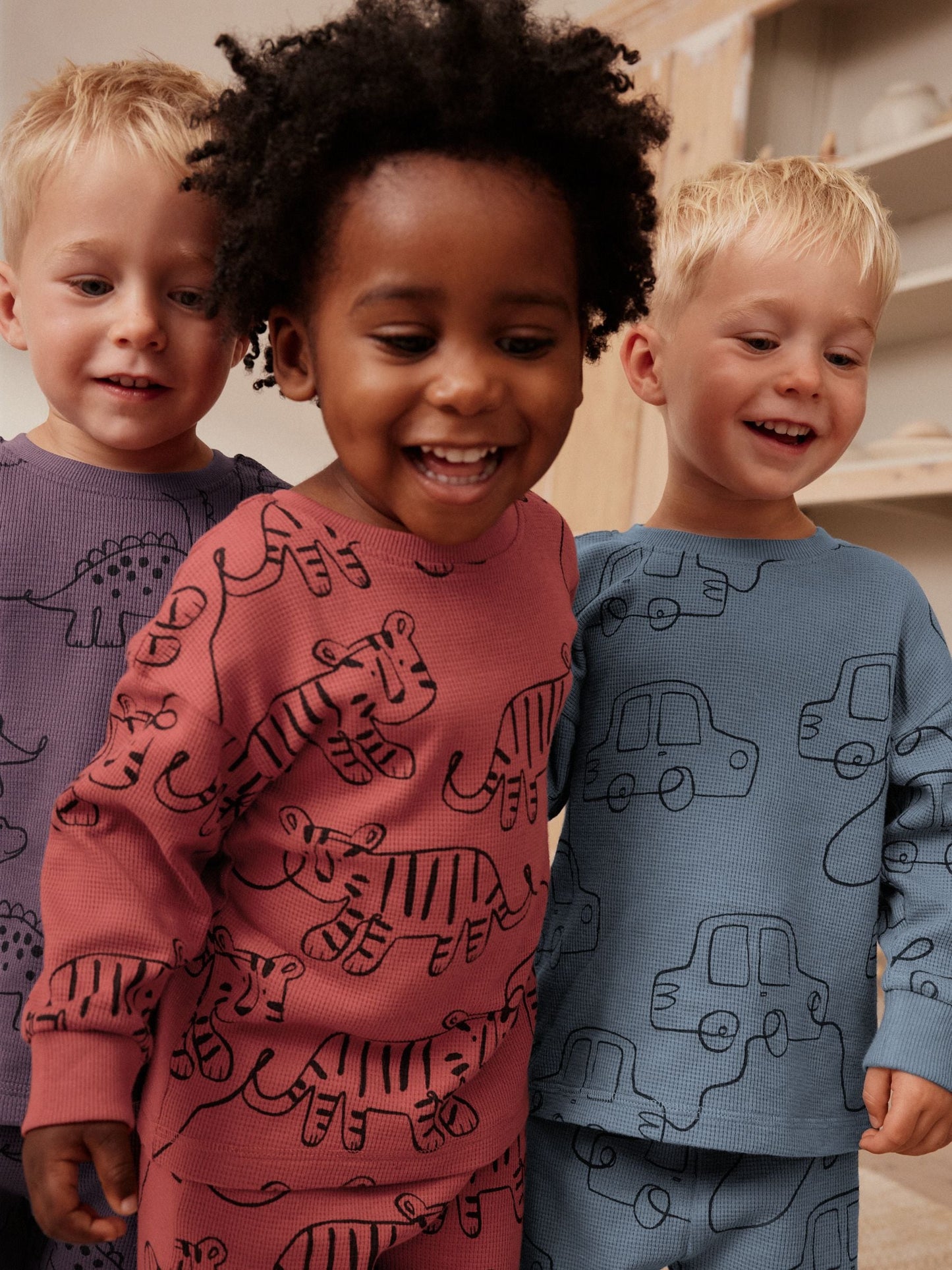 Red/Blue/Purple Oversized fit Pyjamas 3 Pack (9mths-10yrs) image 6