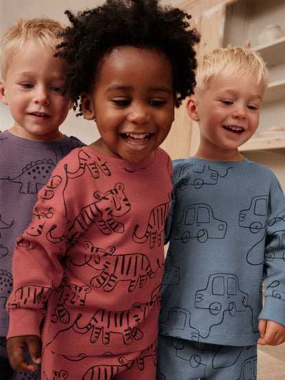 Red/Blue/Purple Oversized fit Pyjamas 3 Pack (9mths-10yrs) image 6