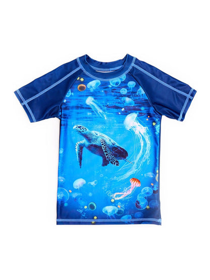 Soliswim Blue Rash Guard Swimsuit image 1