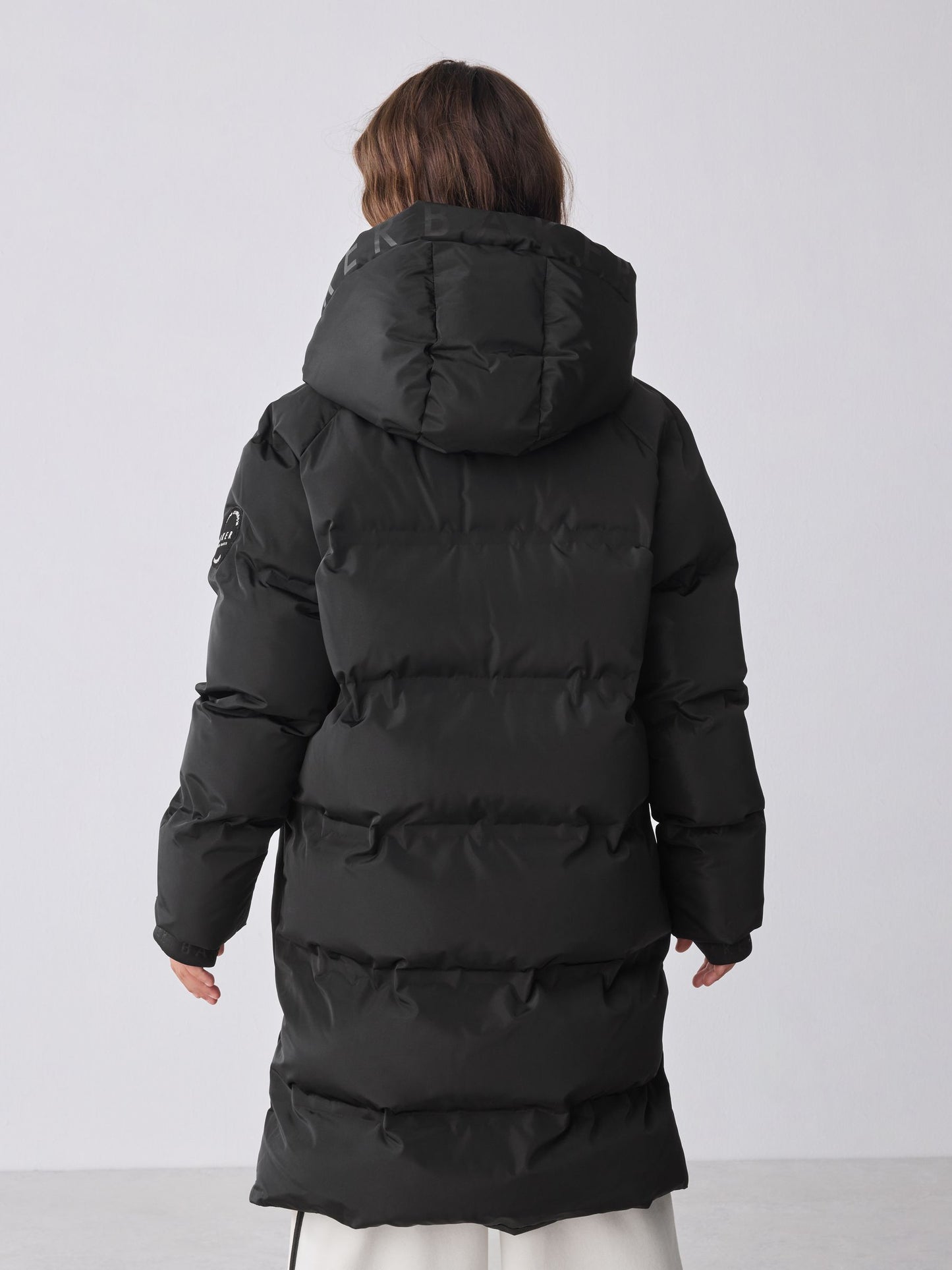 Baker by Ted Baker Shower Resistant Heat Seal Longline Padded Black Coat image 4