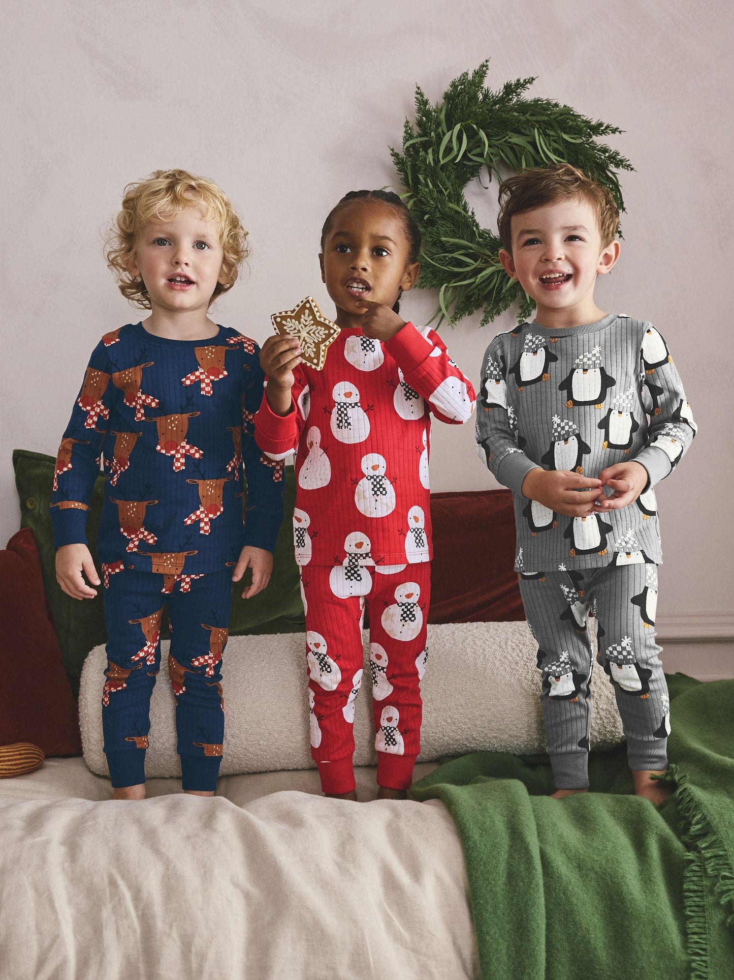 Red Christmas Snuggle Pyjamas 3 Pack (9mths-10yrs)