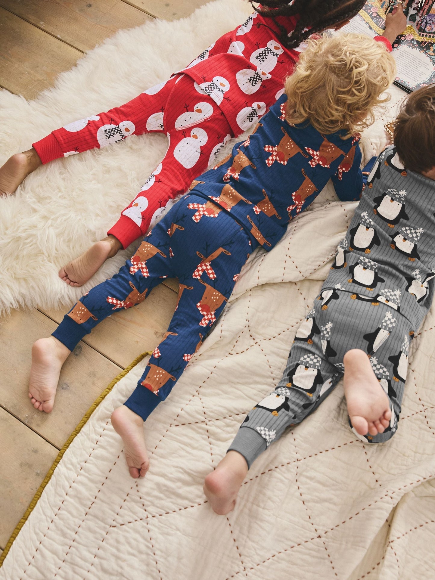 Red Christmas Snuggle Pyjamas 3 Pack (9mths-10yrs)