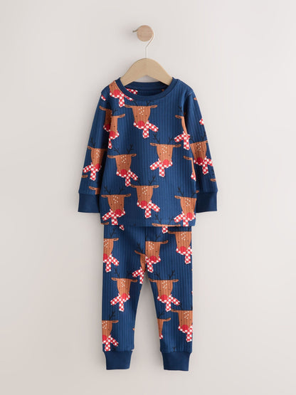 Red Christmas Snuggle Pyjamas 3 Pack (9mths-10yrs)