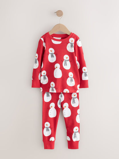 Red Christmas Snuggle Pyjamas 3 Pack (9mths-10yrs)
