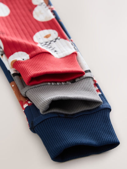 Red Christmas Snuggle Pyjamas 3 Pack (9mths-10yrs)