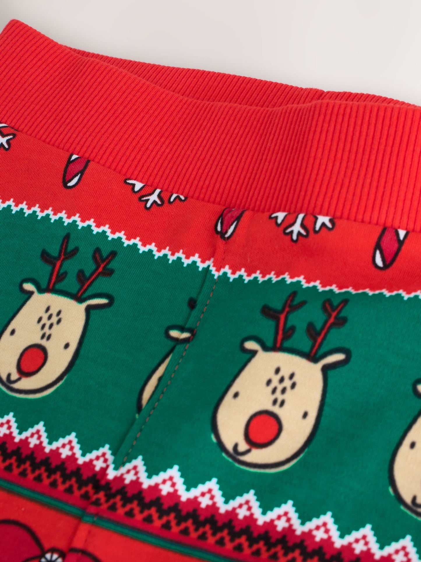 Red Fairisle Pattern Single Snuggle Xmas Pyjamas (9mths-10yrs)