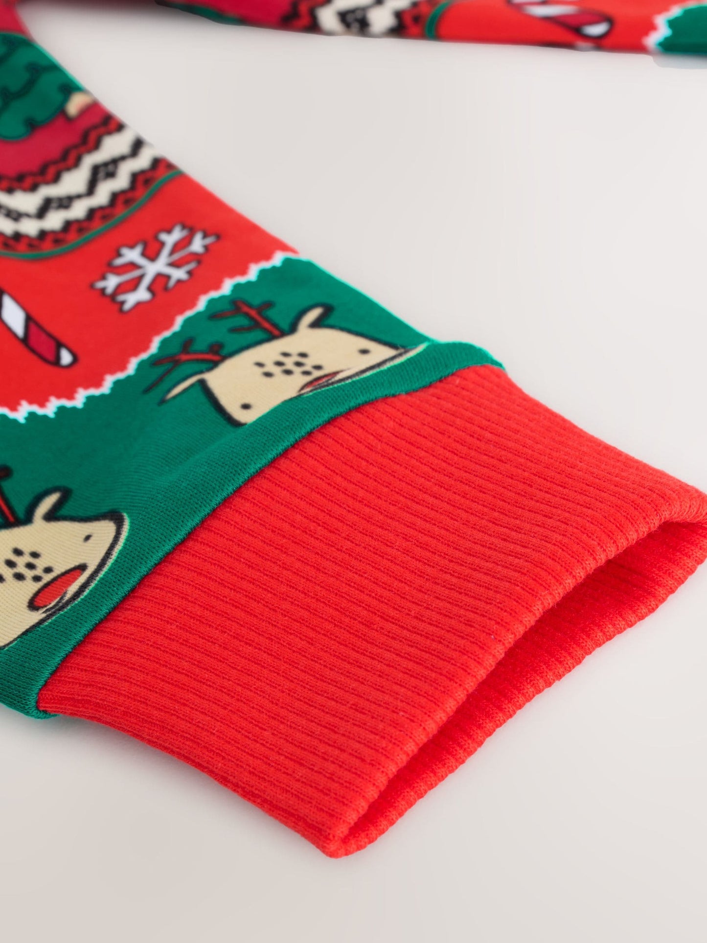 Red Fairisle Pattern Single Snuggle Xmas Pyjamas (9mths-10yrs)