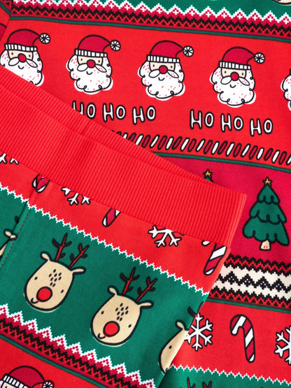 Red Fairisle Pattern Single Snuggle Xmas Pyjamas (9mths-10yrs)