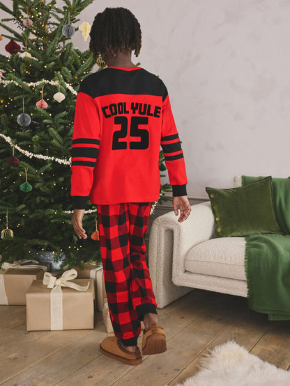 Red Check Reindeer Single Christmas Pyjamas (5-16yrs) image 3