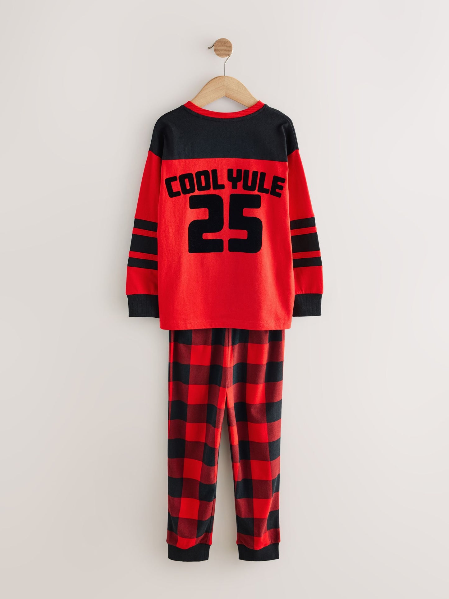 Red Check Reindeer Single Christmas Pyjamas (5-16yrs) image 7
