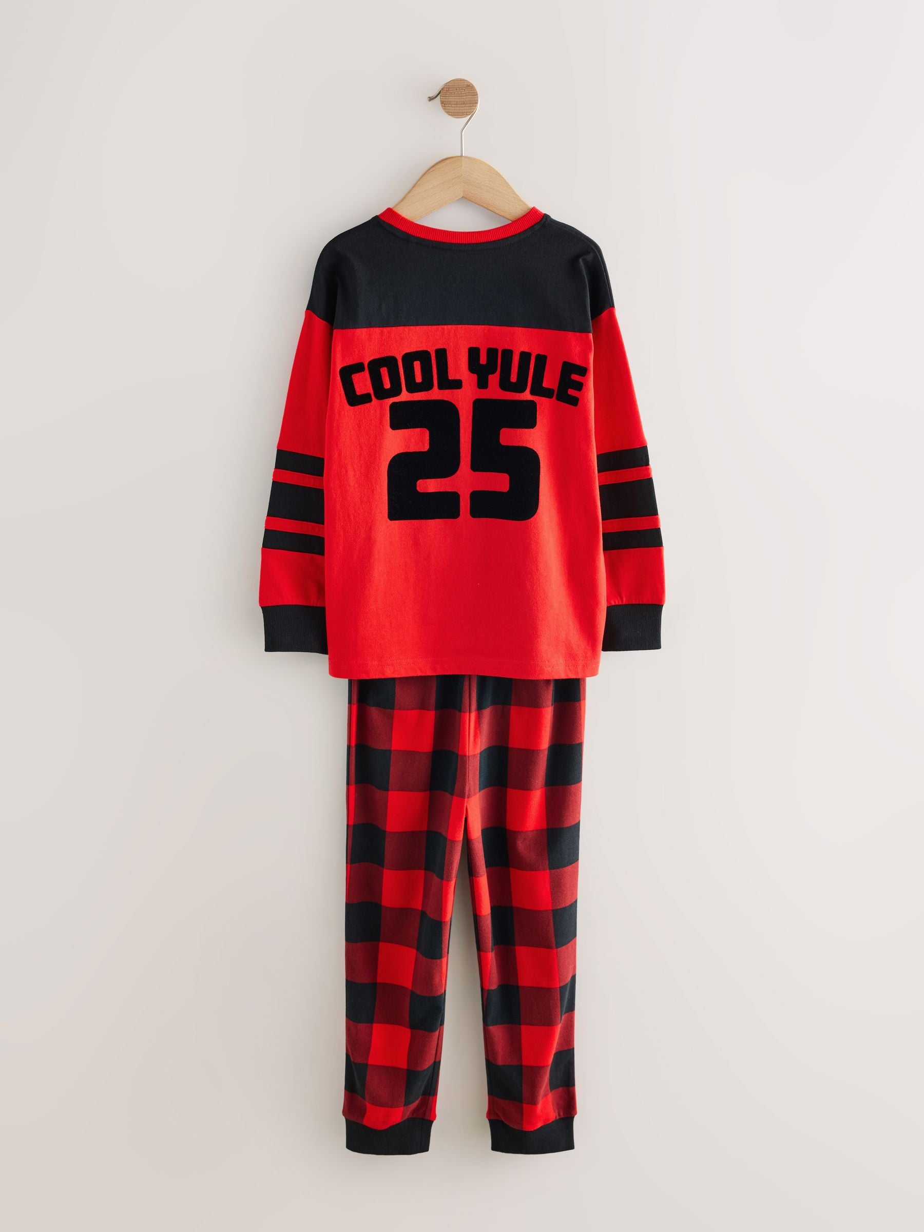 Red Check Reindeer Single Christmas Pyjamas (5-16yrs) image 7