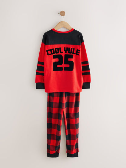 Red Check Reindeer Single Christmas Pyjamas (5-16yrs) image 7