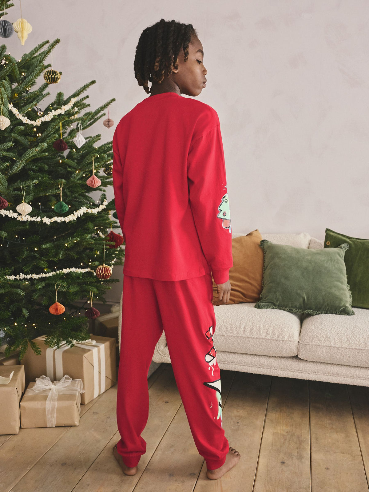 Black/Red/Yellow Graffiti Single Christmas Pyjamas (3-16yrs) - image 2