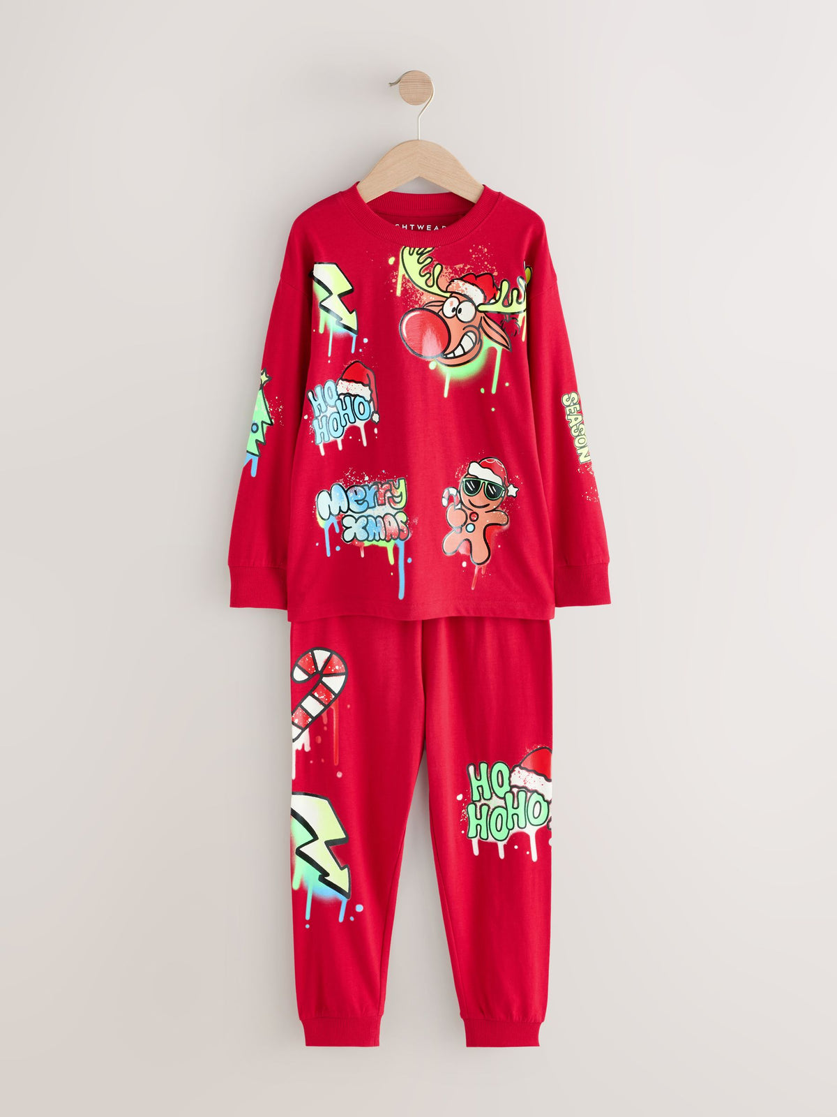 Black/Red/Yellow Graffiti Single Christmas Pyjamas (3-16yrs) - image 4