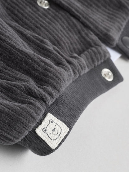 Black/White Baby Velour Jacket, Top and Joggers  Set (0mths-2yrs)