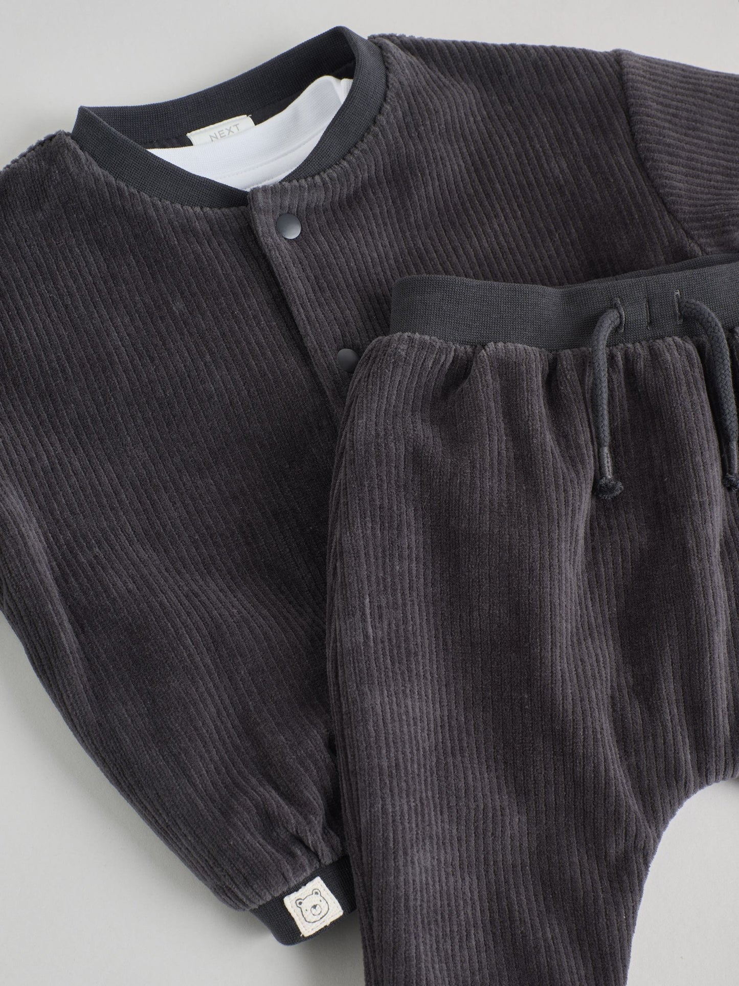 Black/White Baby Velour Jacket, Top and Joggers  Set (0mths-2yrs)