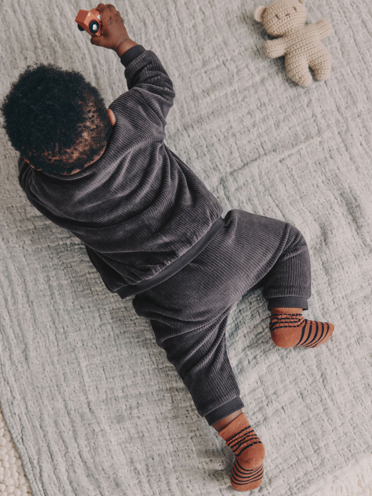 Dsiney Kidz - Black/White Baby Velour Jacket, Top and Joggers  Set (0mths-2yrs) image 3