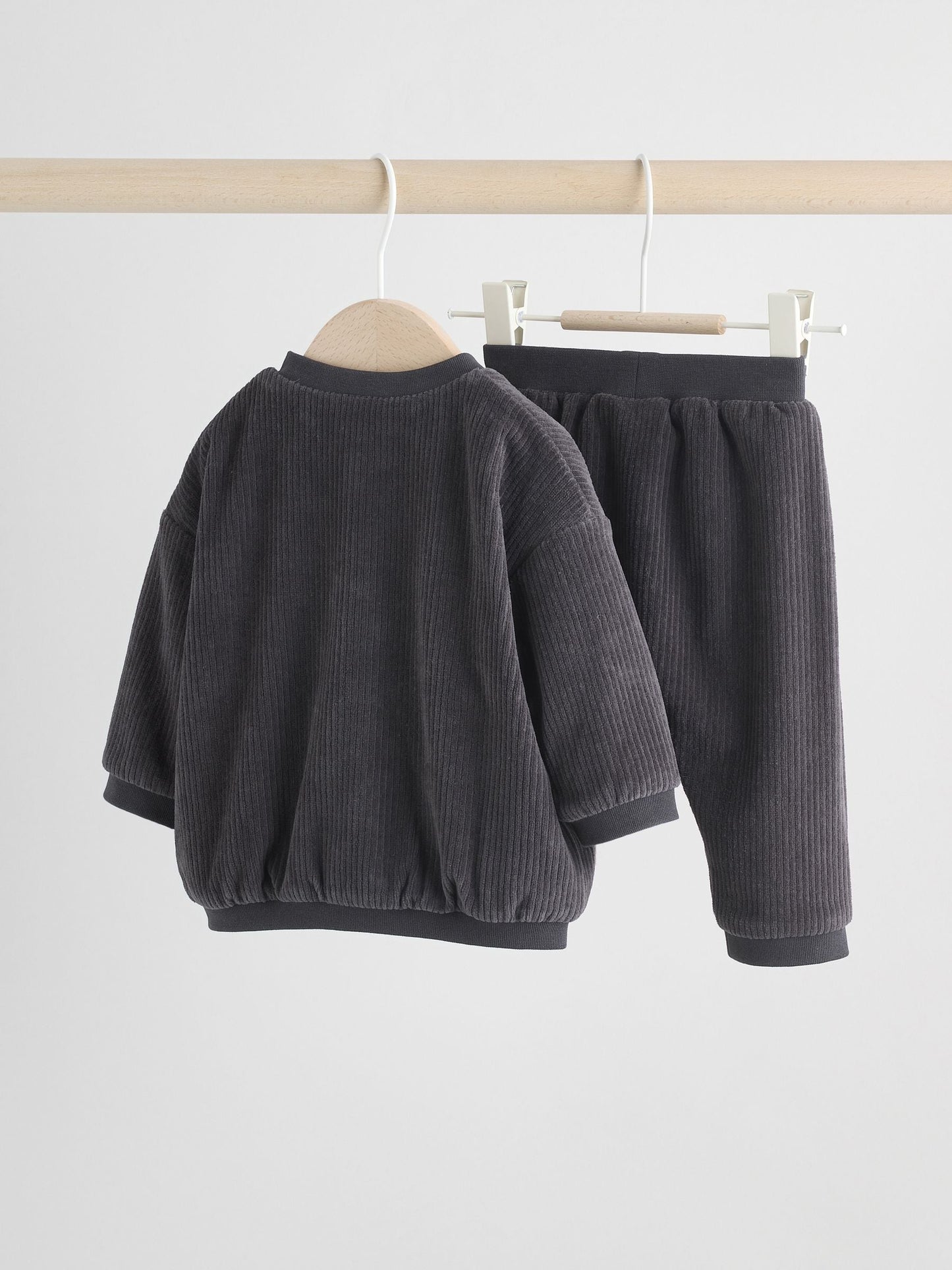 Black/White Baby Velour Jacket, Top and Joggers  Set (0mths-2yrs)