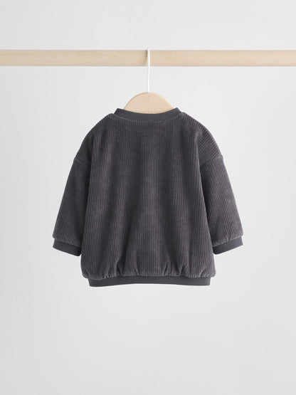 Black/White Baby Velour Jacket, Top and Joggers  Set (0mths-2yrs)